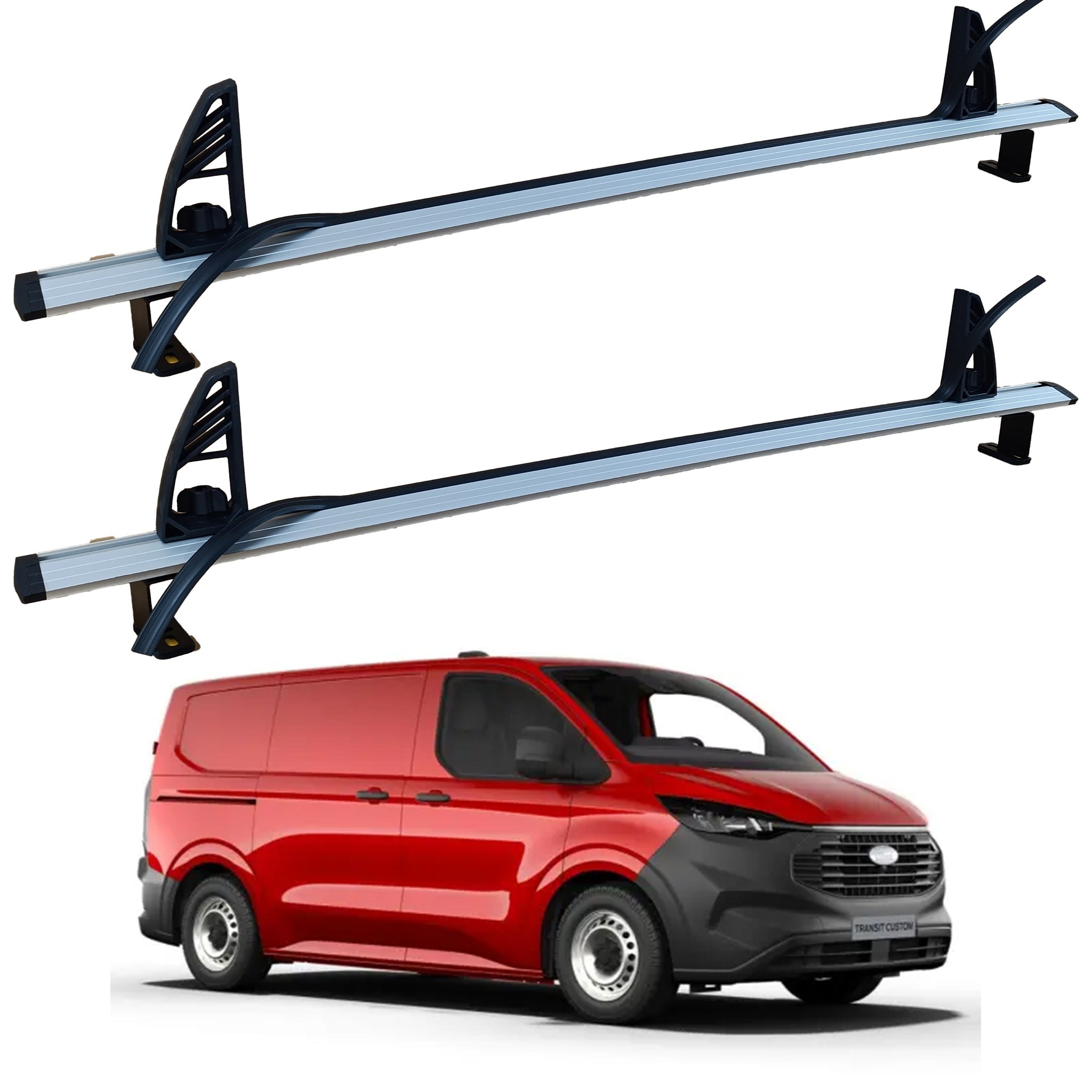 For Ford Transit Custom Roof Racks Cross Bars Carrier Alu 2023- Up 2 Qty Silver For Ford Transit Custom Roof Racks Cross Bars Carrier Alu 2023- Up 2 Qty Silver
